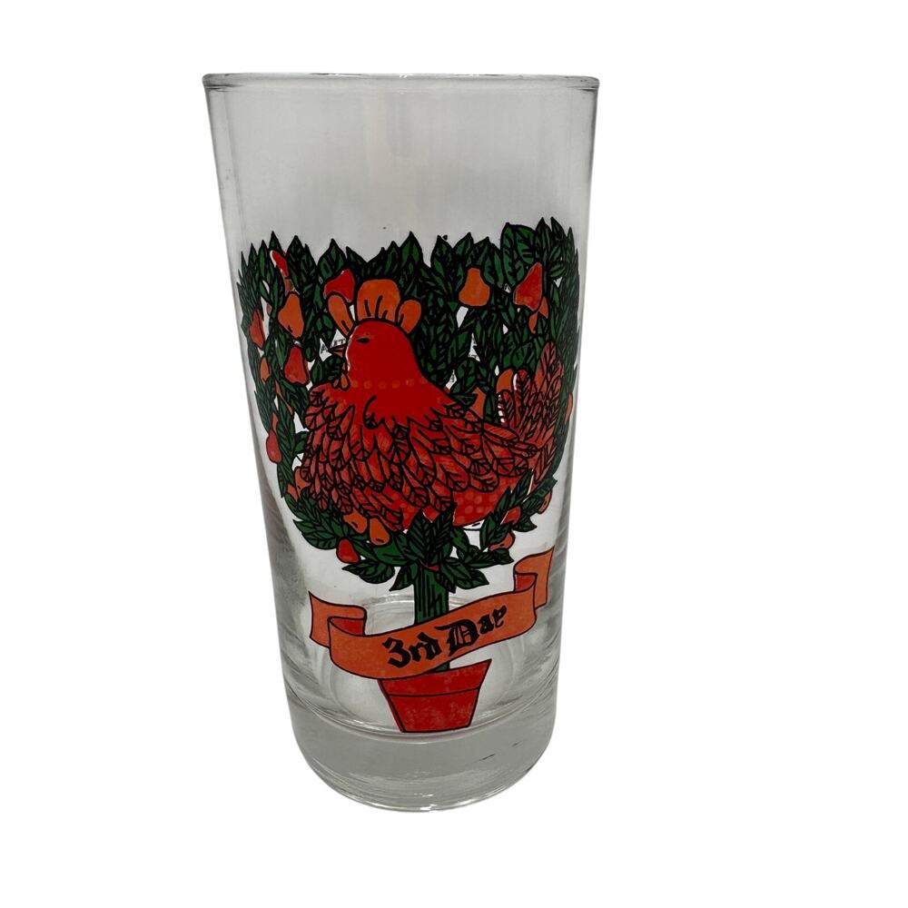 Vintage Tumbler 3rd Day of 12 Twelve Days of Christmas Glass by Anchor Hocking